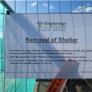 Deconstruction of Teignmouth sea front shelter, uhm!