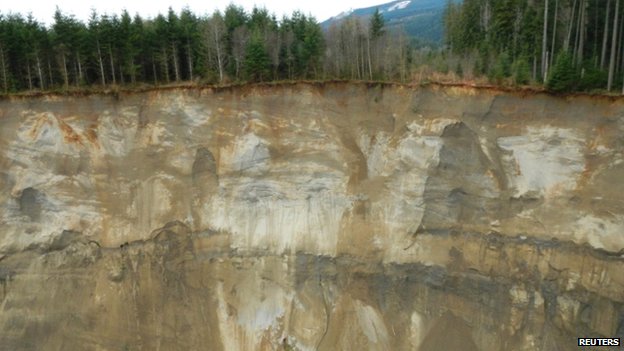 The hillside that gave way and collapsed near Oso. Photo: 22 March 2014