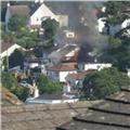 Roof fire in house on Coryton Close 18:50 hrs