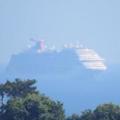 Cruise ship Carnival Magic onway into Torbay
