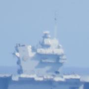 HMS aircraft carrier off Dawlish---few pics
