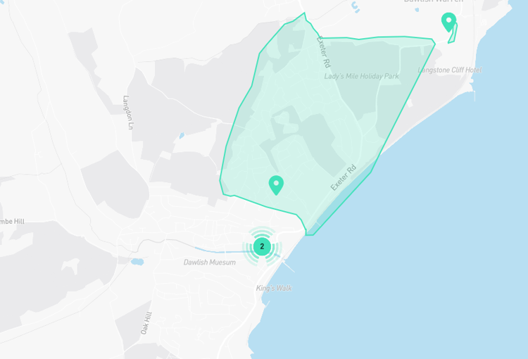 Dawlish water supply interruption affected area